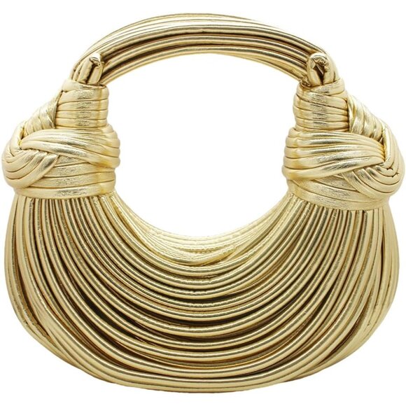 Stylish Crossbody Satchel in Z-Gold - Creative Noodle Shape Handbag for Women - Picture 1 of 7